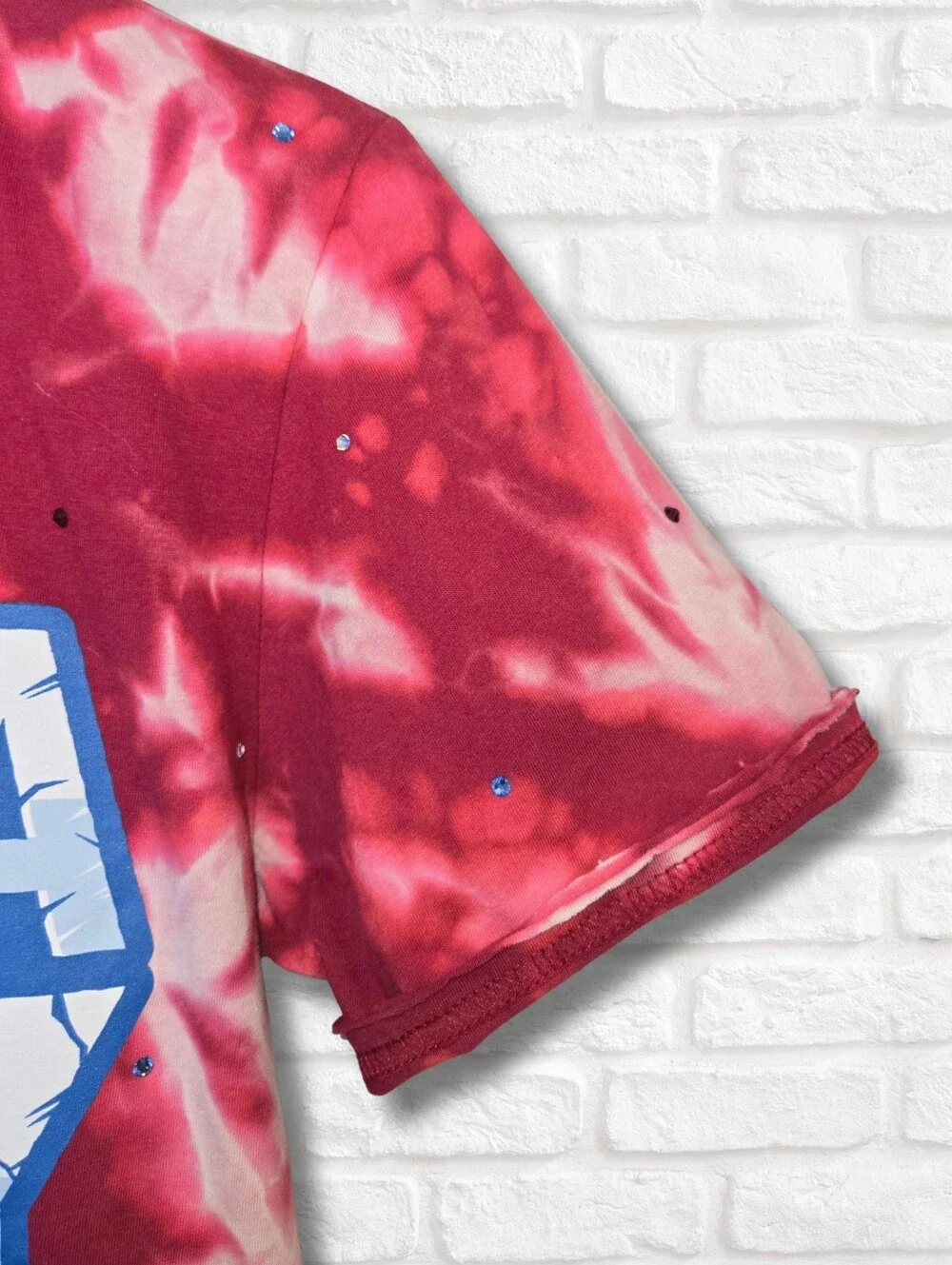 Colorado Avalanche Crop Top W/Rhinestones - Picture 5 of 6